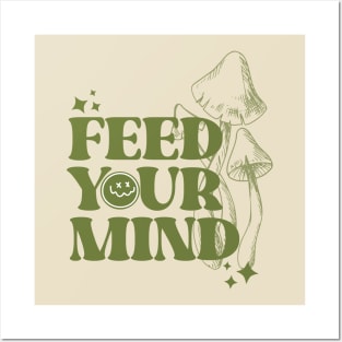 Feed Your mind retro psychedelic Posters and Art